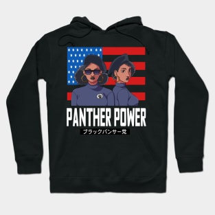 Black Panther Party American Flag Afro 1966 Hoodie